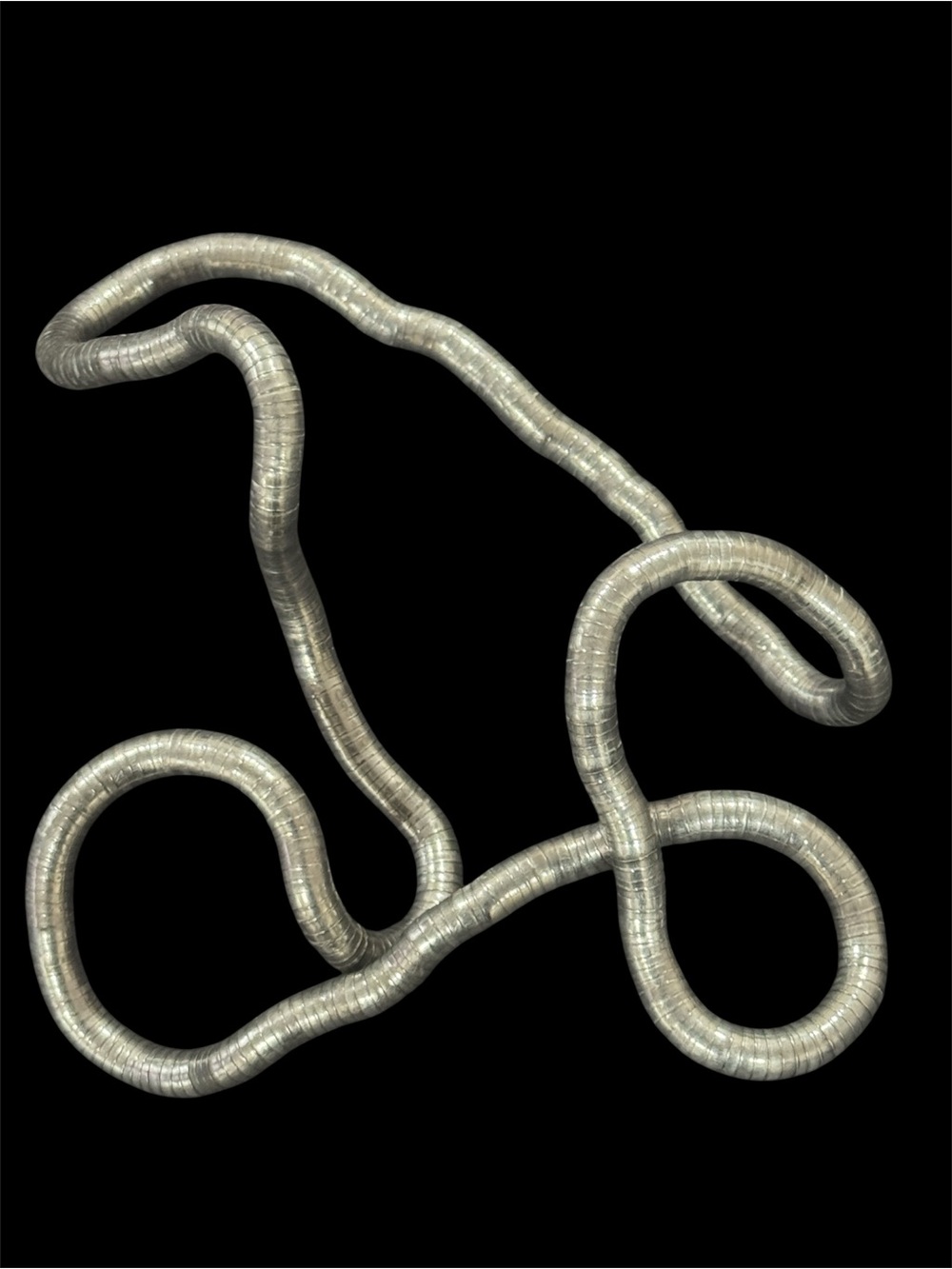 Vintage Bendable Snake Coil Necklace Pewter - Picture 5 of 10